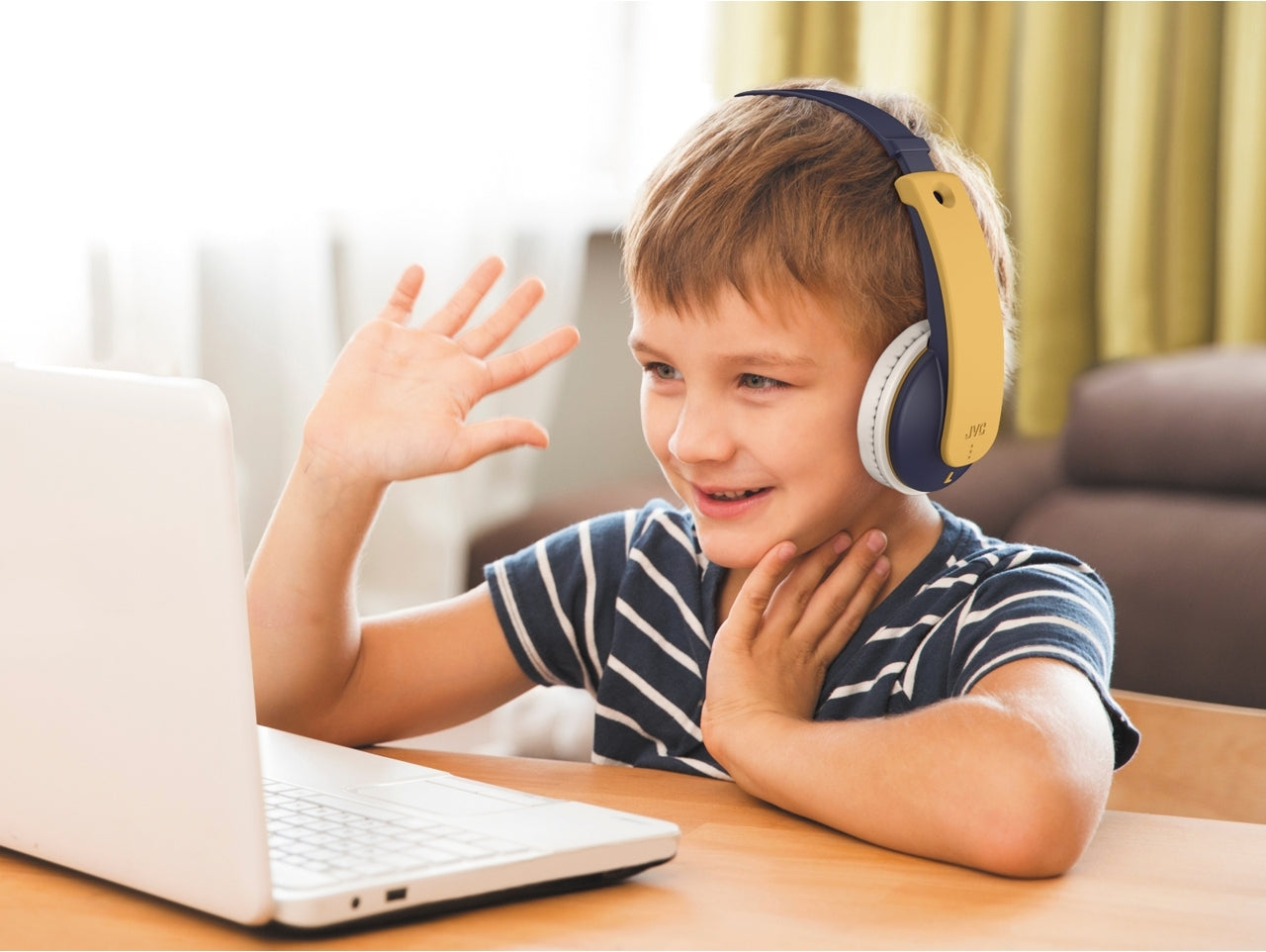 Jvc Ha-Kd10W Jvc Kids Tinyphones Wireless Headphone Yellow/Blue
