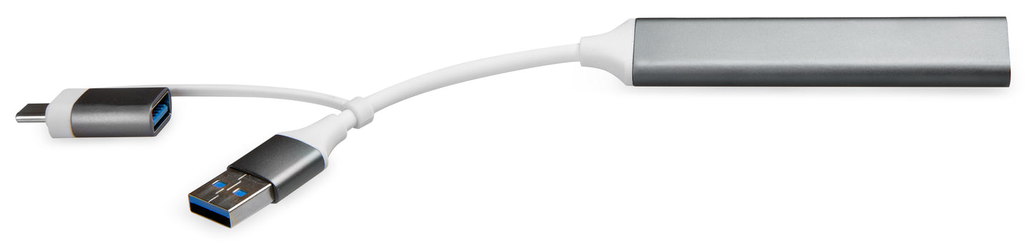 Xccess Usb-C Multi-Hub To 4 Usb Grey
