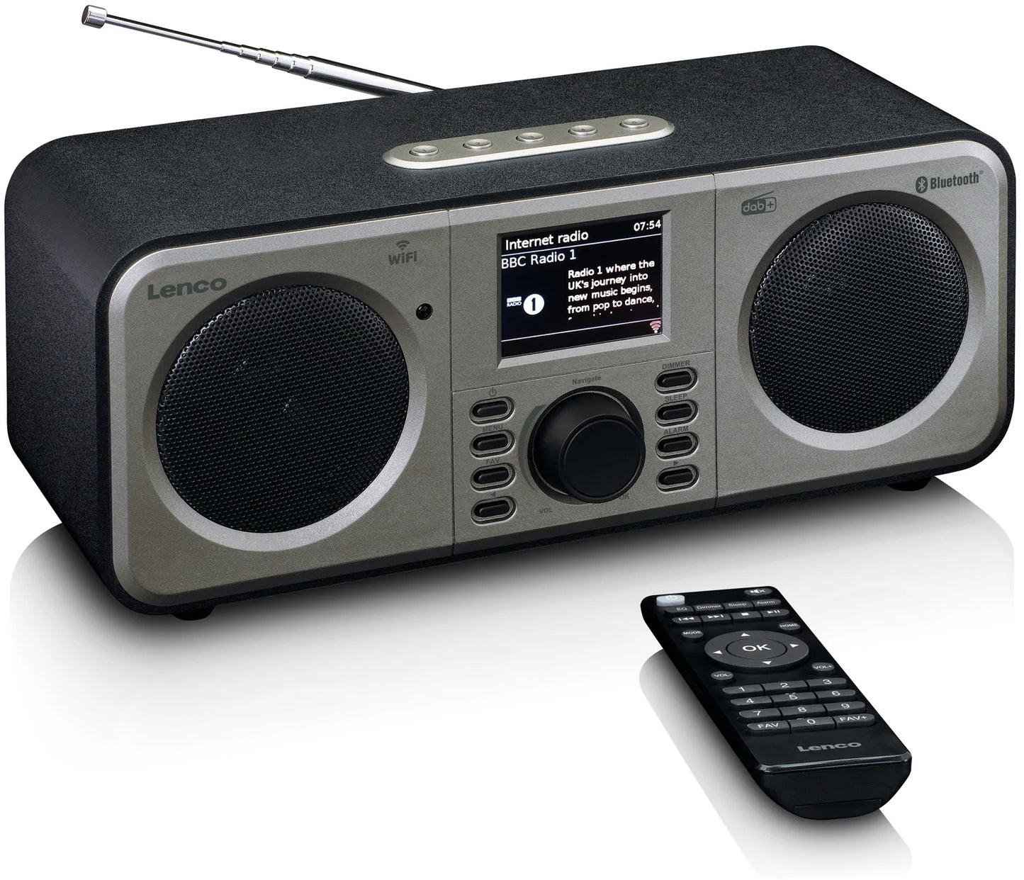 Lenco Dir-141Bk Lenco Internet Dab+ Bluetooth Radio Black/Silver