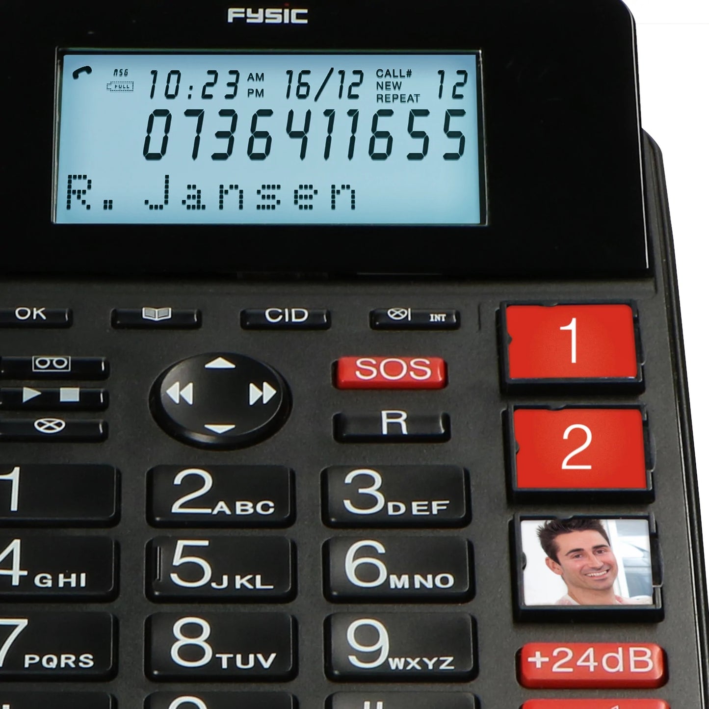 Fysic Fx-3960 Fysic Big Button Huistelefoon + Antwoordapparaat + Draadloze Sos Paniekknop Black