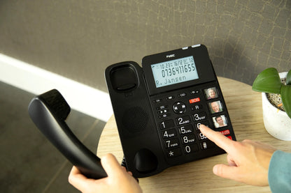 Fysic Fx-3960 Fysic Big Button Huistelefoon + Antwoordapparaat + Draadloze Sos Paniekknop Black