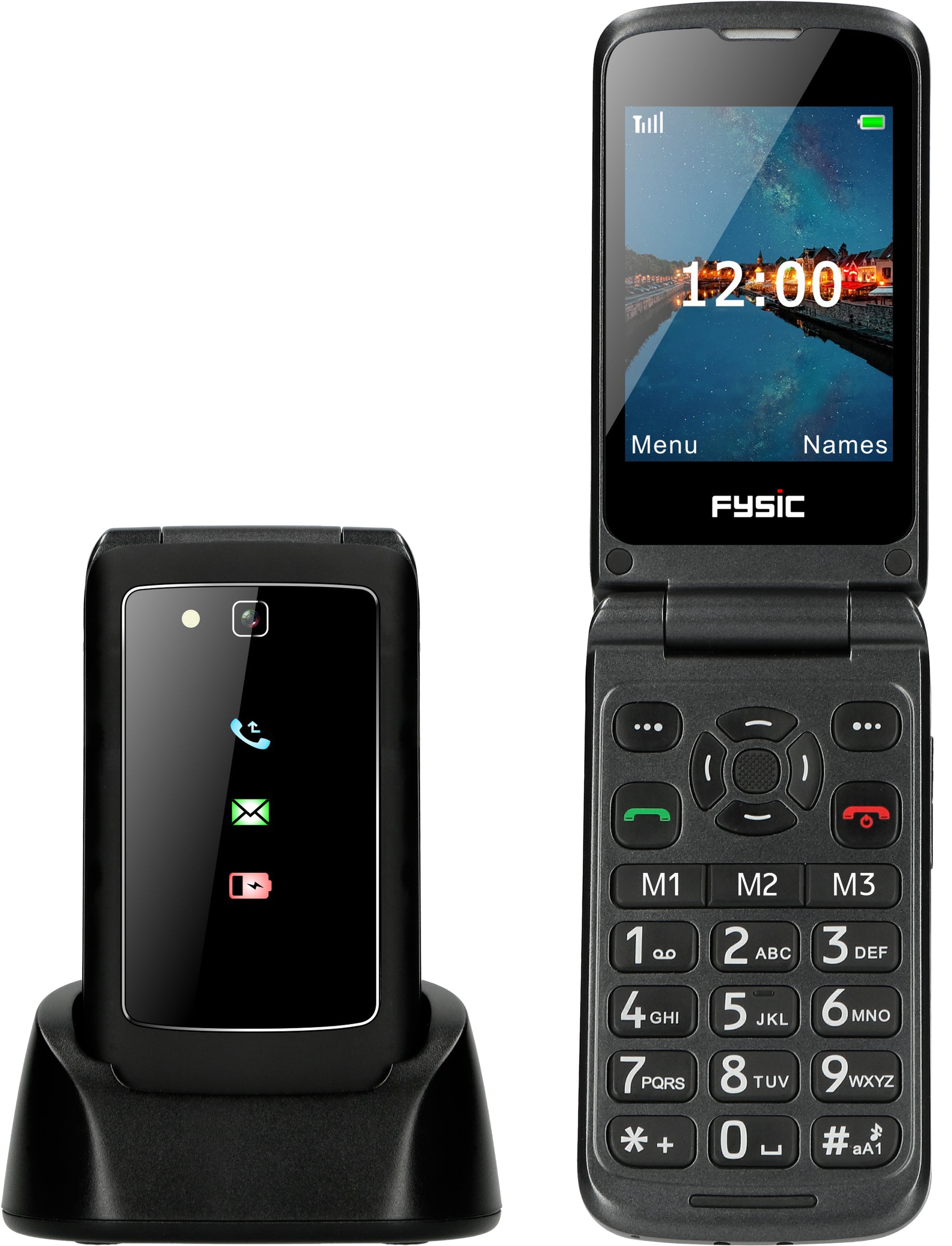 Fysic F15 Fysic Big Button Klap Gsm 4G Black