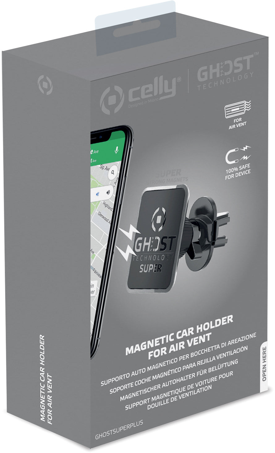 Celly Ghostsuperplus Universal Magnetic Car Holder Black