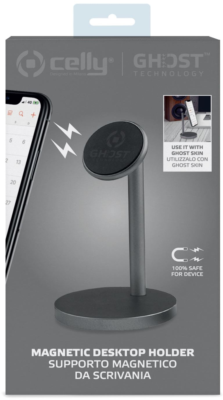 Celly Ghostdesk Universal Magnetic Desk Holder Dark Grey