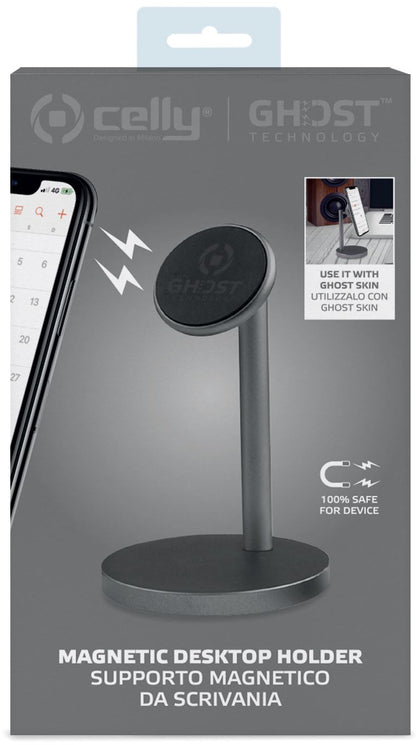 Celly Ghostdesk Universal Magnetic Desk Holder Dark Grey