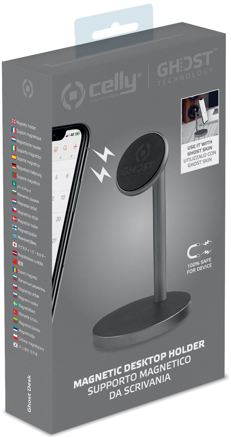 Celly Ghostdesk Universal Magnetic Desk Holder Dark Grey