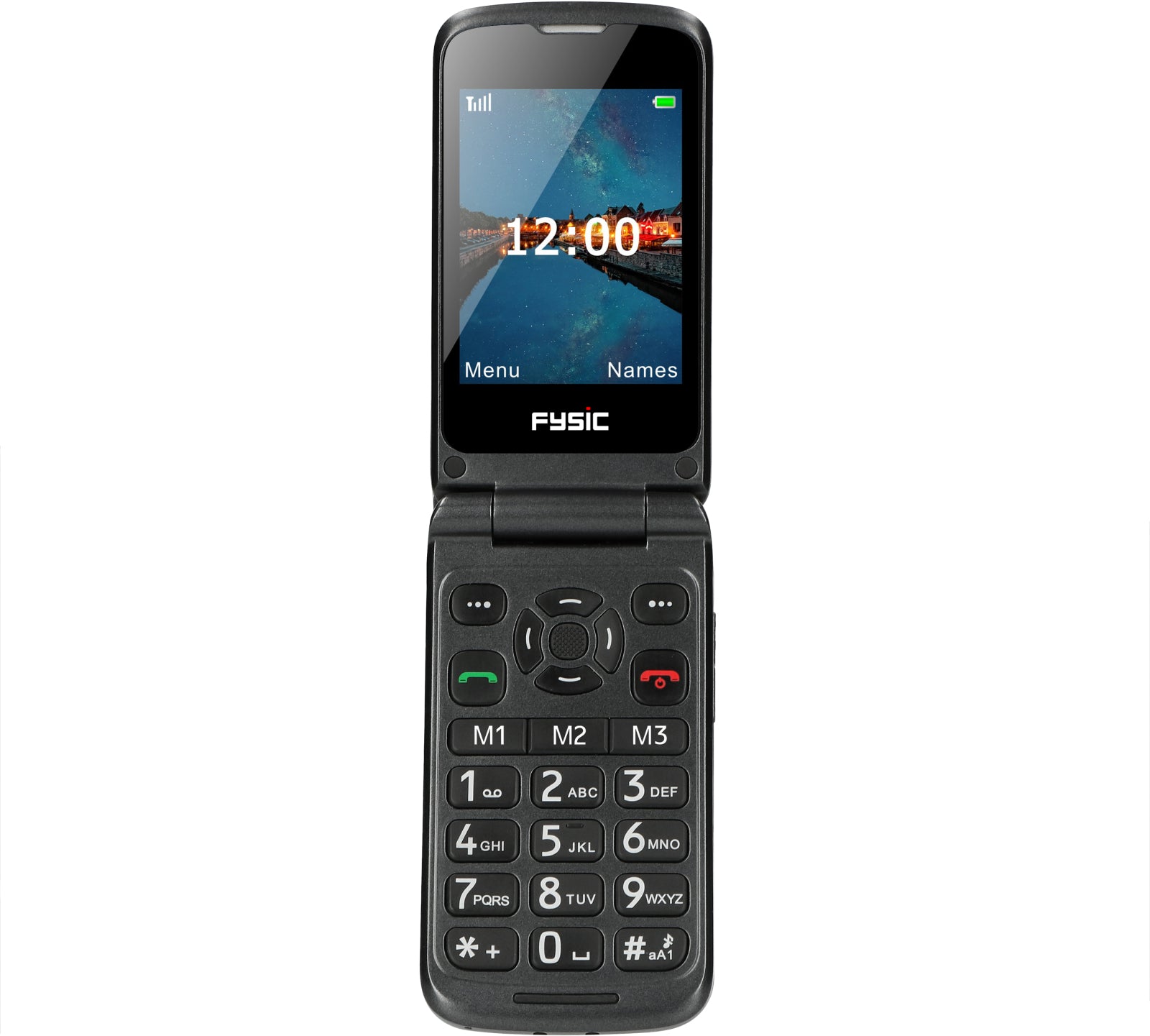 Fysic F15 Fysic Big Button Klap Gsm 4G Black Actie Pakket 5+1 Gratis