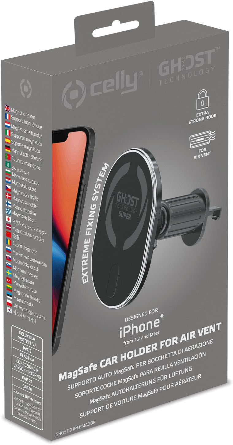 Celly Ghostsupermag Magsafe Car Holder Black