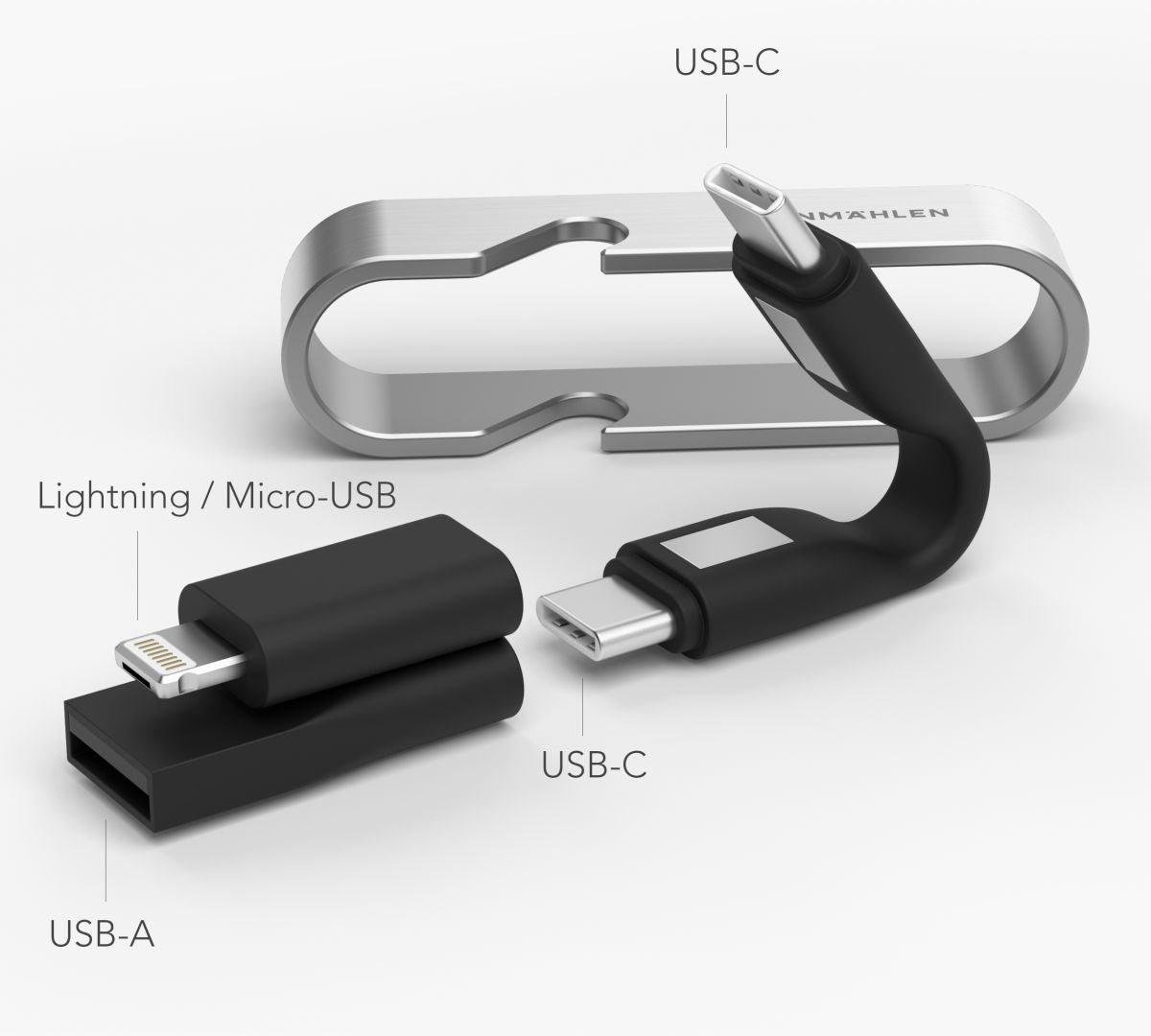 Vonmählen High Six 6In1 Fast Charging Cable Black/Silver