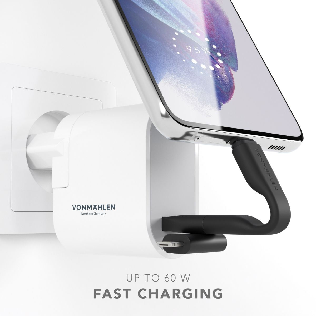 Vonmählen High Six 6In1 Fast Charging Cable Black/Silver