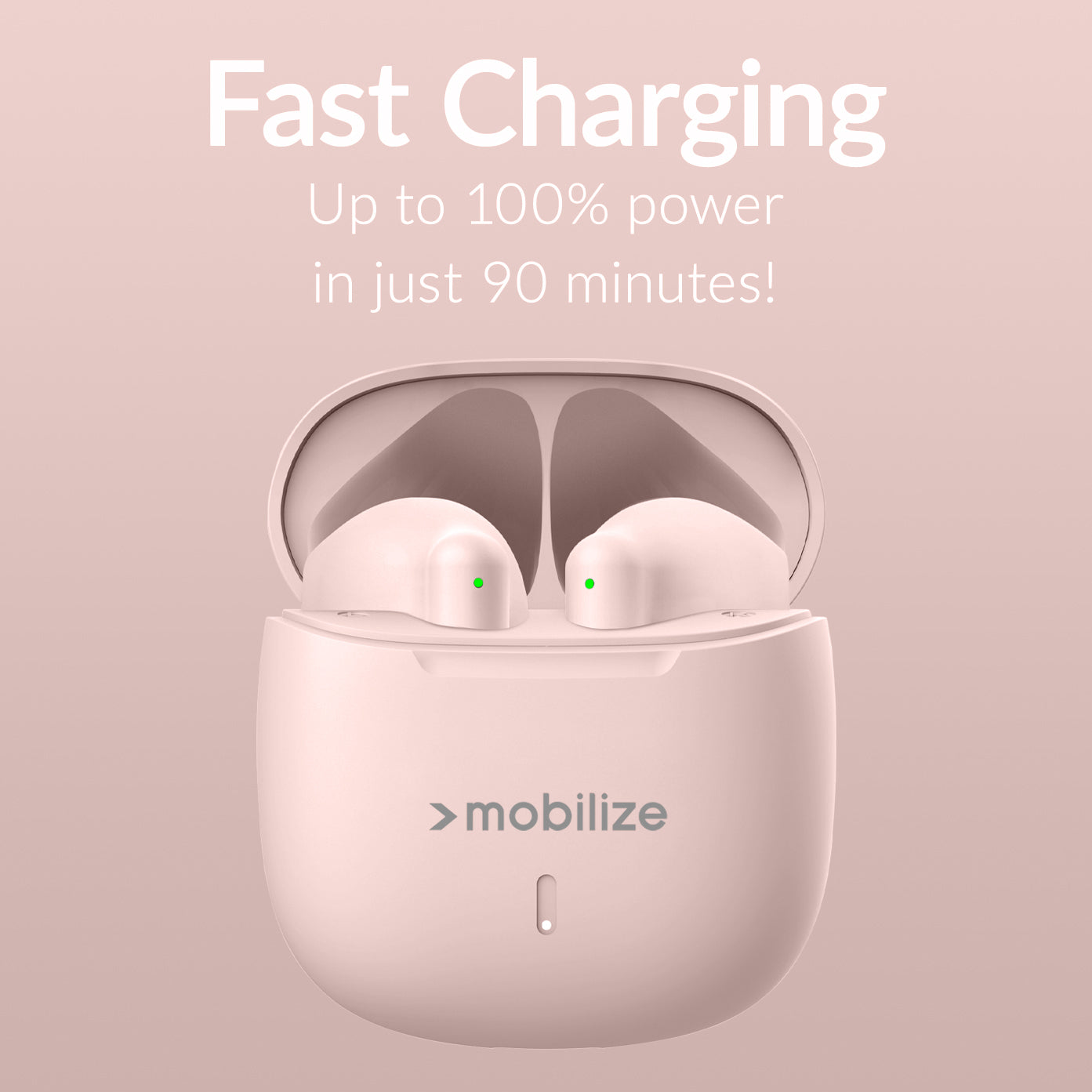 Mobilize Tws Earbuds Pastel Pink