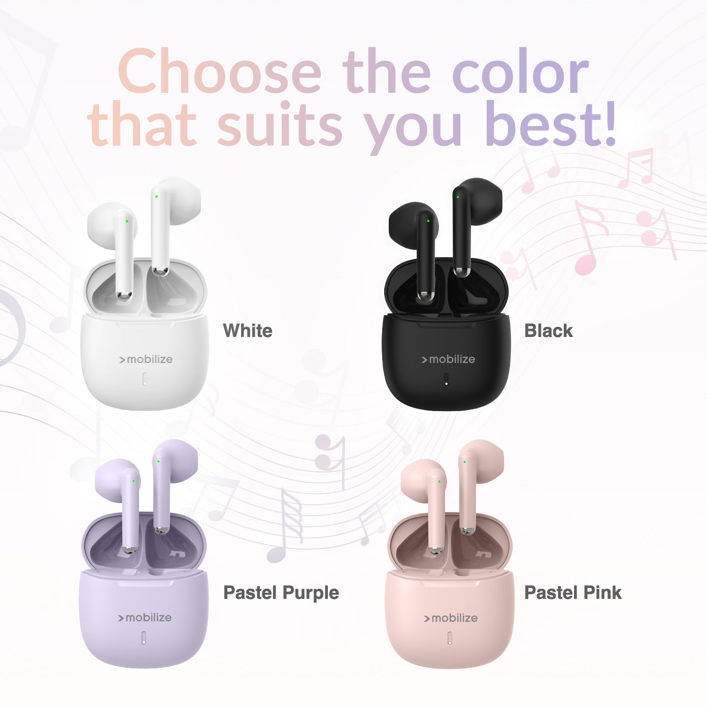 Mobilize Tws Earbuds Pastel Pink
