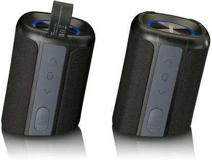 Lenco Btp-400Bk Lenco 2-In-1 Stereo Bluetooth Speaker Black