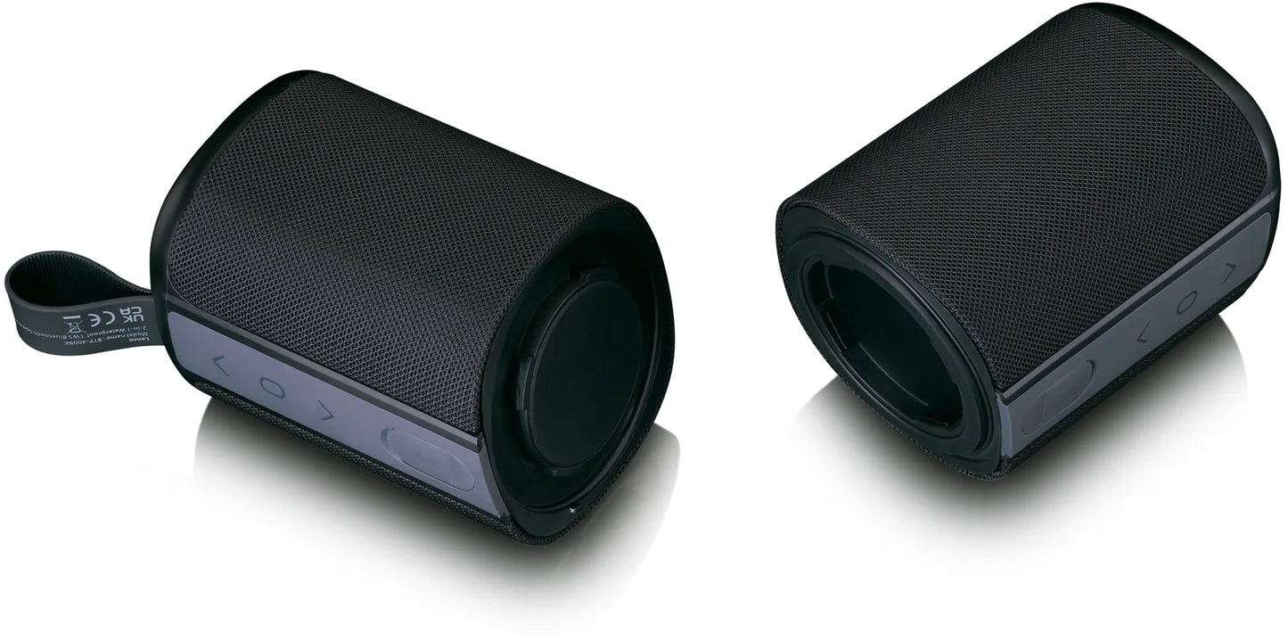 Lenco Btp-400Bk Lenco 2-In-1 Stereo Bluetooth Speaker Black