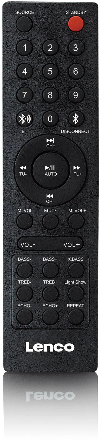 Lenco Pa-260Bk Lenco Bluetooth Party Speaker + Remote + 2 Microphones Black