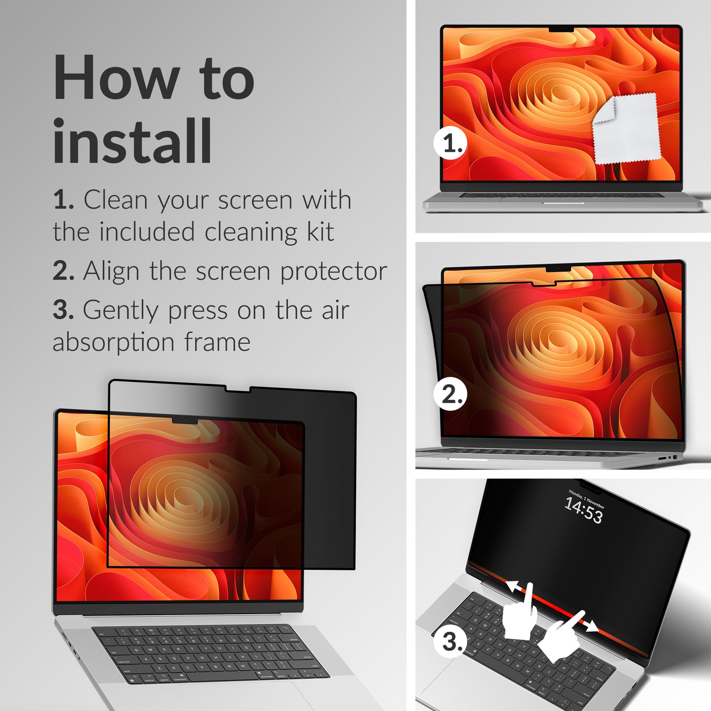 Mobilize Privacy Screen Protector For Apple Macbook Air 15.3Inch (2023 - 2024)