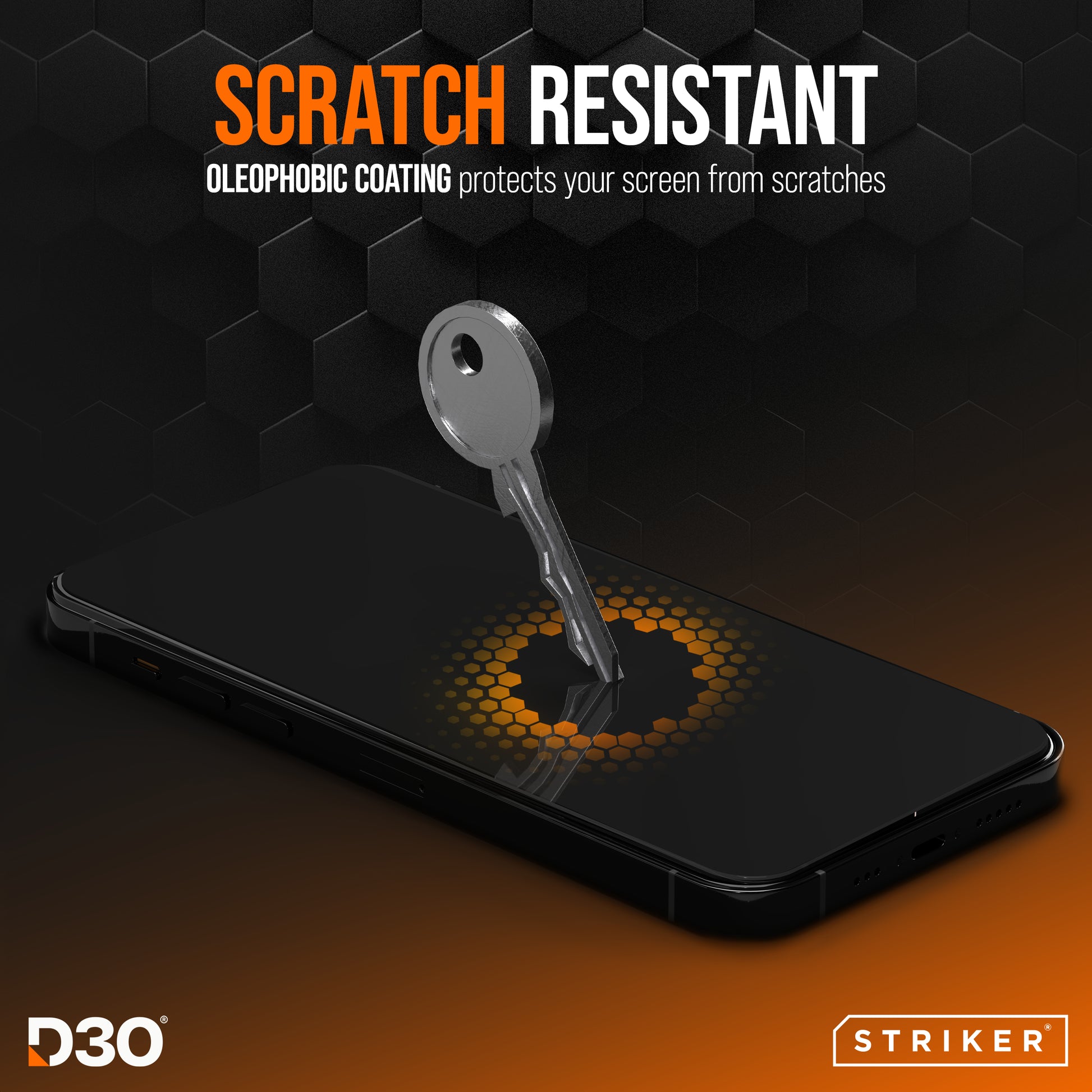 Striker D3O Xtreme Impact Glass Screen Protector - Black Frame - Apple Iphone Xr/11
