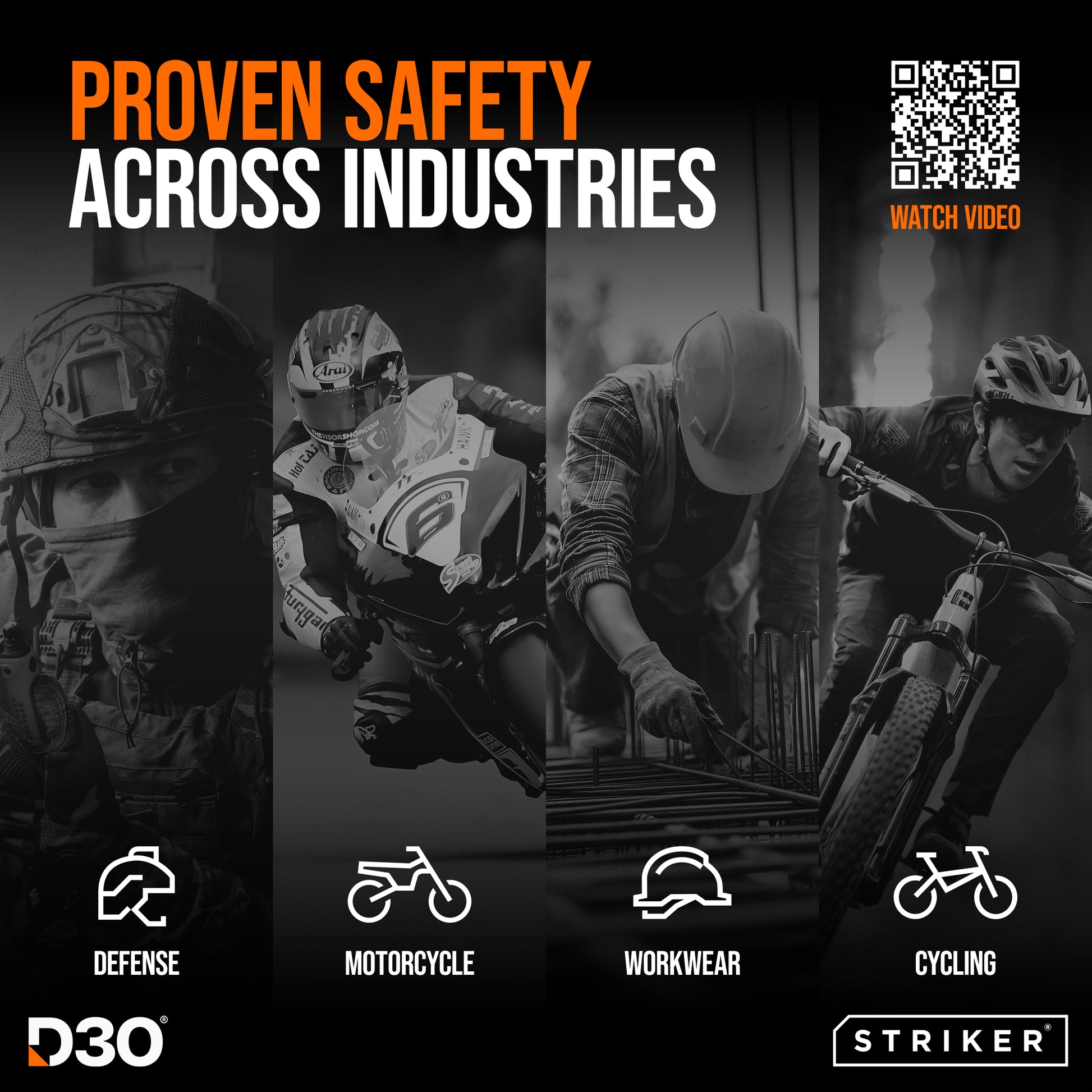 Striker D3O Xtreme Impact Glass Screen Protector - Black Frame - Apple Iphone Xr/11