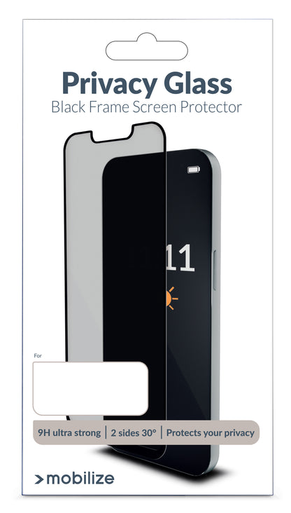 Mobilize Privacy Glass Screen Protector - Black Frame - For Samsung Galaxy S25 Edge 5G