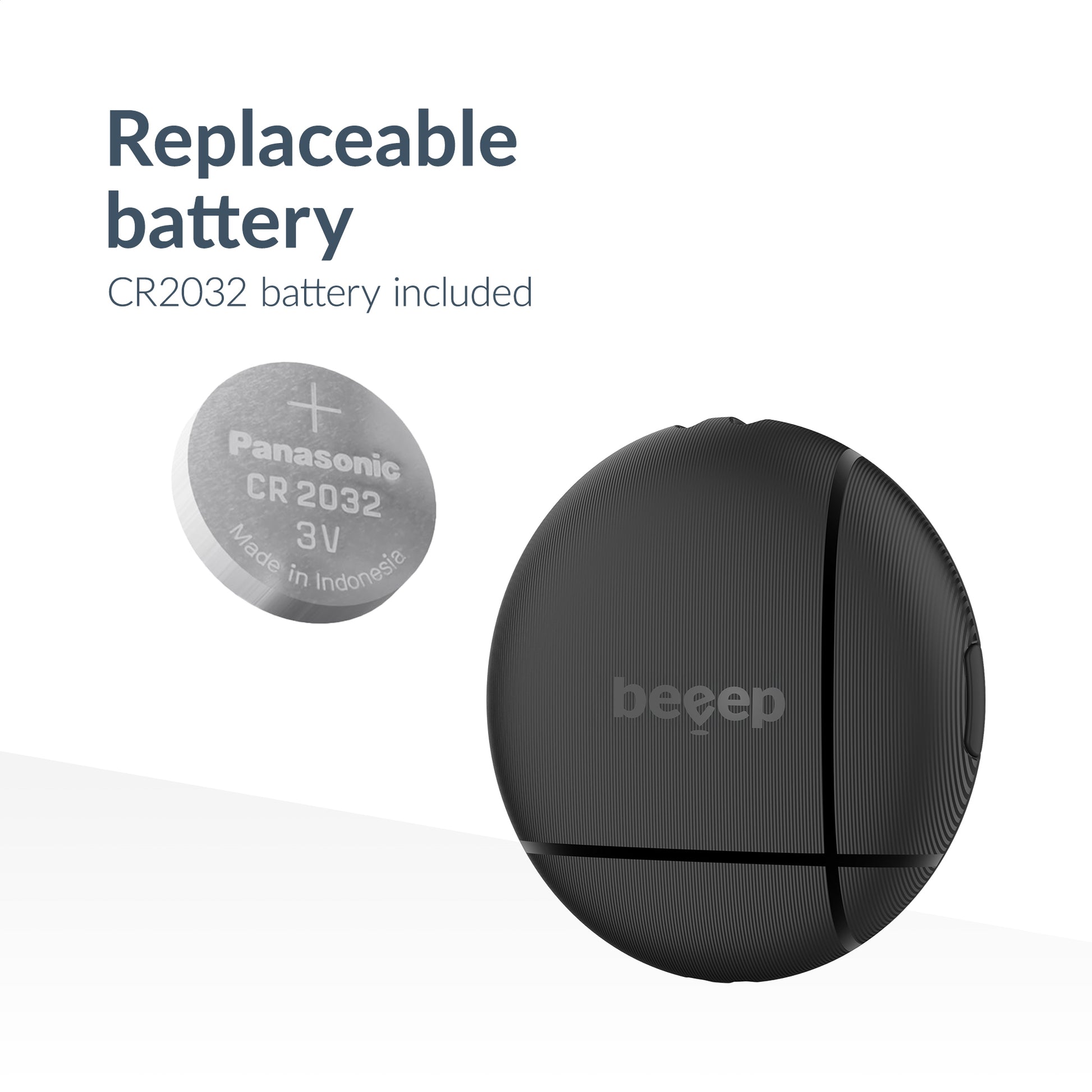 Beeep Betag Find My Tracker Black & Keychain Black - 1 Pack