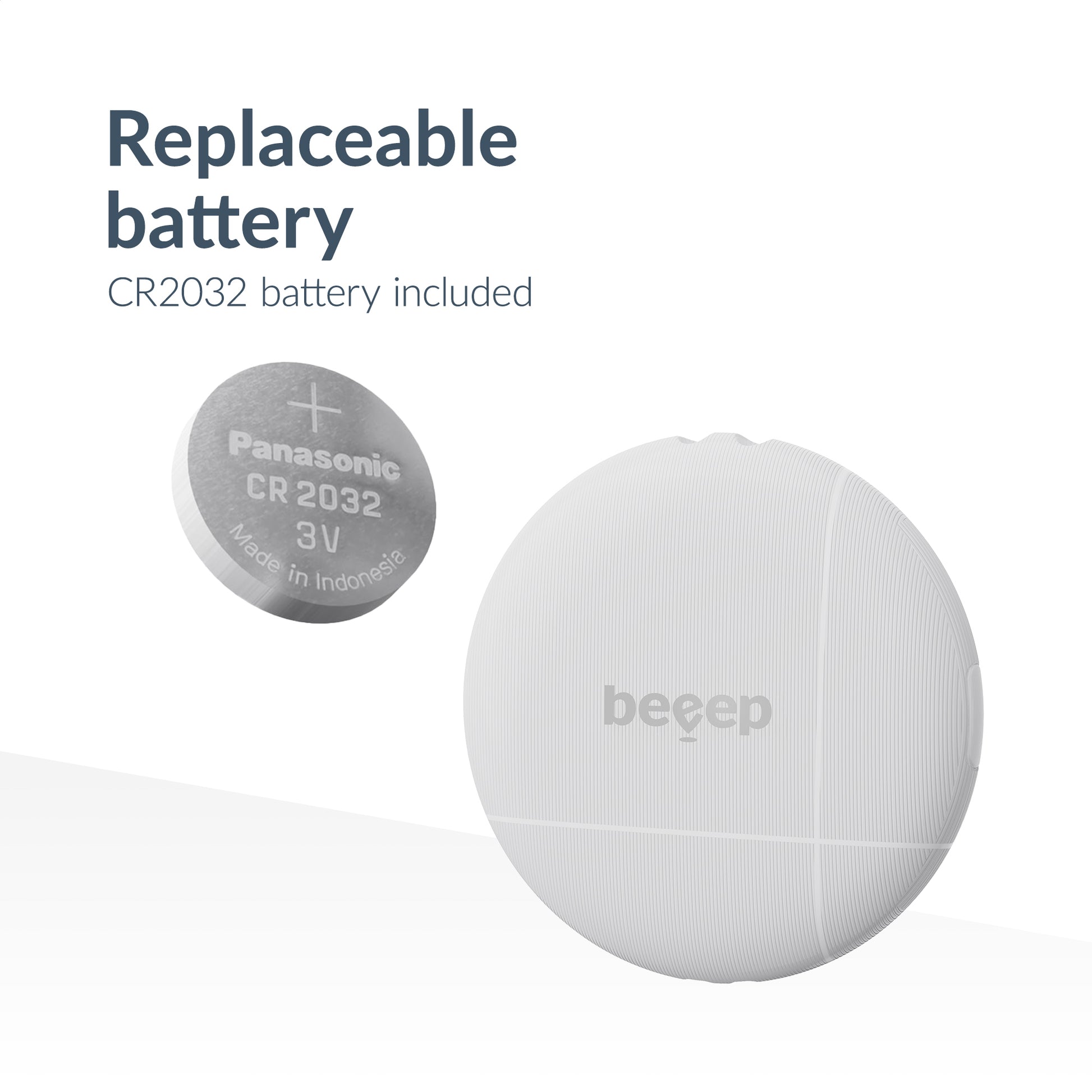 Beeep Betag Find My Tracker White & Keychain White - 1 Pack