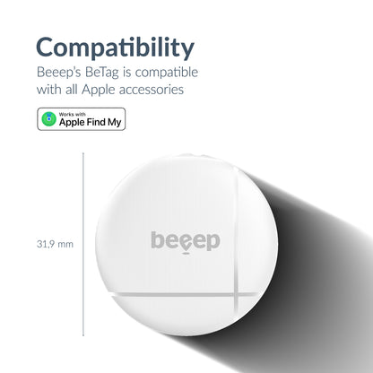 Beeep Betag Find My Tracker White & Keychain White - 3 Pack