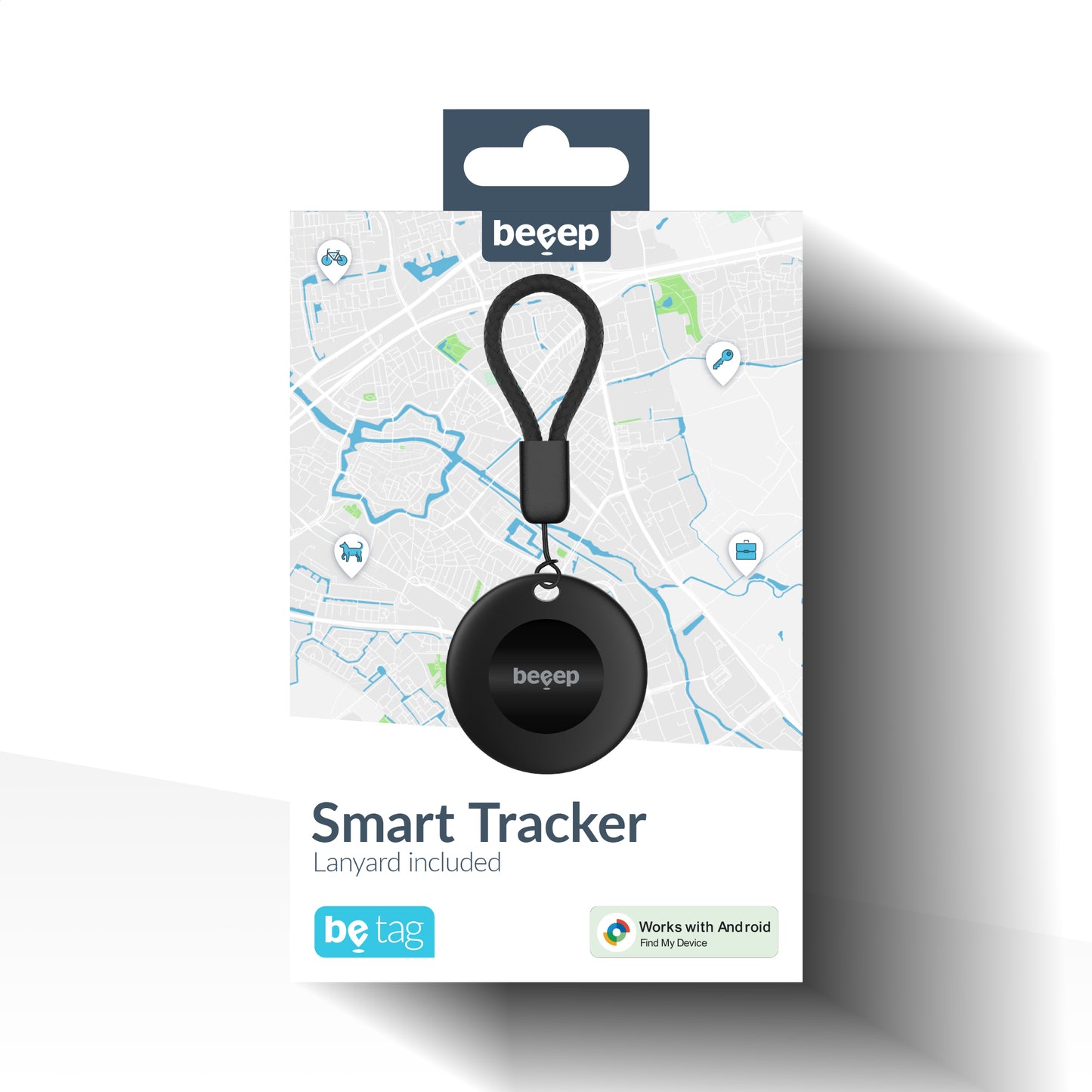 Beeep Betag Android Tracker Black & Keychain Black - 1 Pack