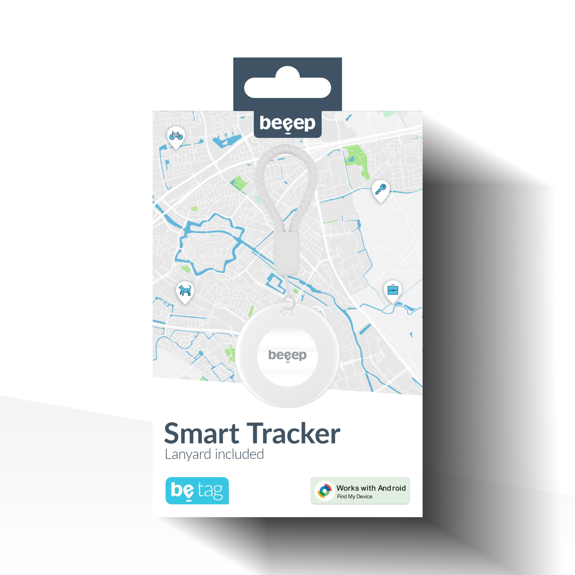 Beeep Betag Android Tracker White & Keychain White - 1 Pack