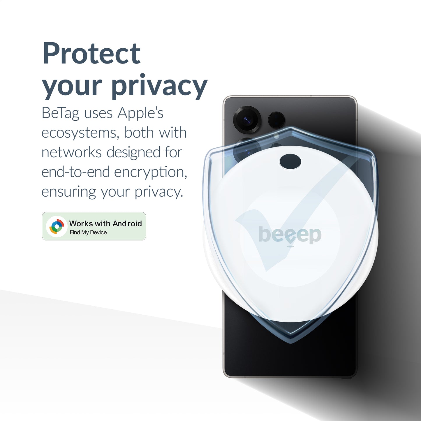 Beeep Betag Android Tracker White & Keychain White - 1 Pack