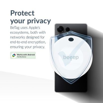 Beeep Betag Android Tracker White & Keychain White - 1 Pack