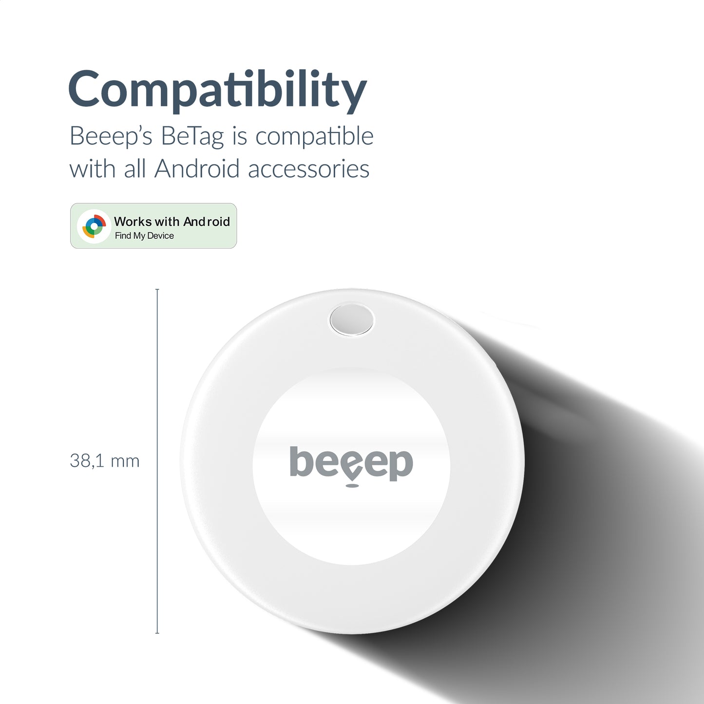 Beeep Betag Android Tracker White & Keychain White - 1 Pack