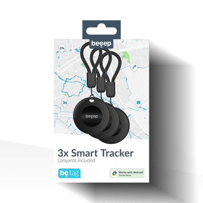 Beeep Betag Android Tracker Black & Keychain Black - 3 Pack