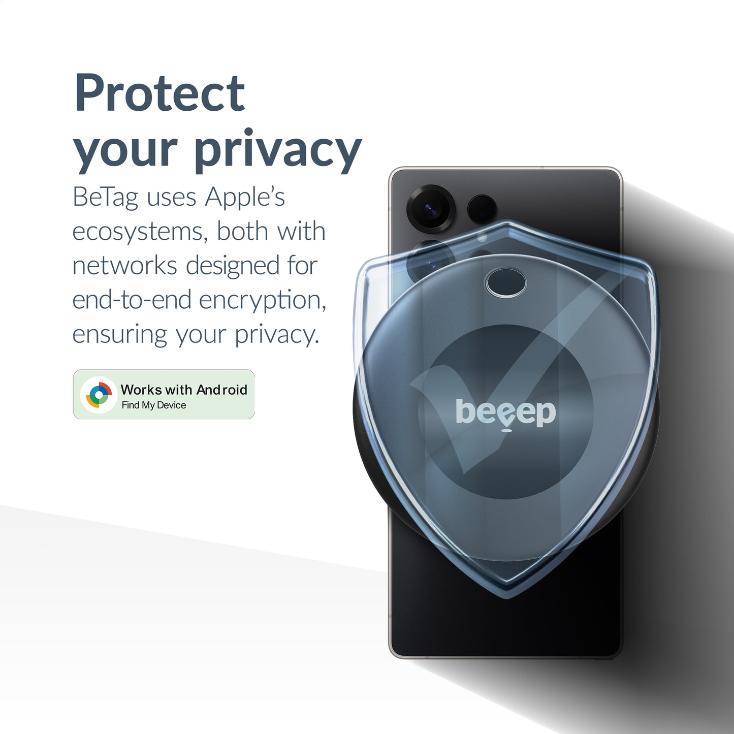 Beeep Betag Android Tracker Black & Keychain Black - 3 Pack